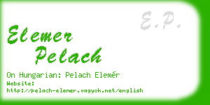 elemer pelach business card